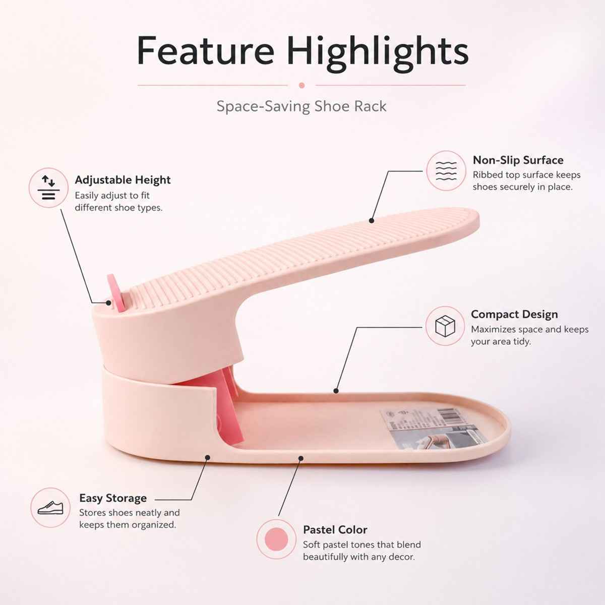 Adjustable Shoe Storage Rack Ð Space-Saving & Stackable Design