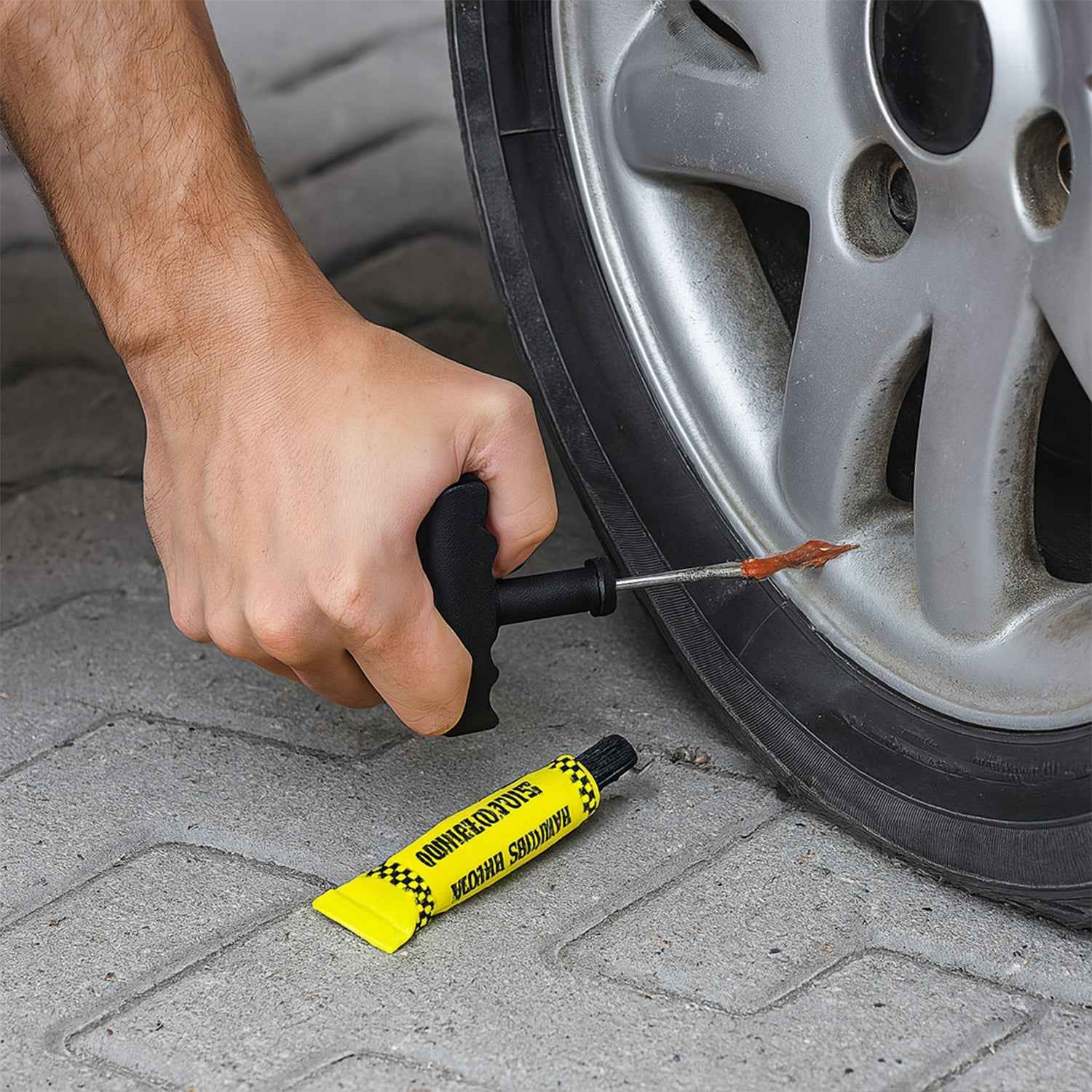Tubeless Tyre Puncture Repair Kit – 5 Pc Emergency Set | Arrive Kit