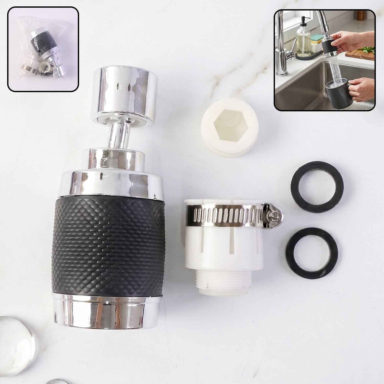 Kitchen Faucet Sprayer Ð 360¡ Rotatable & Water-Saving Nozzle