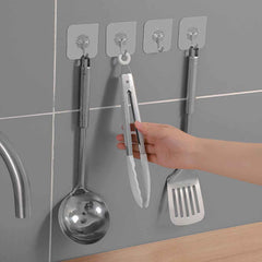 Strong Transparent Adhesive Wall Hooks Ð 10 Pc Set for Home & Kitchen