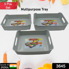 Plastic Storage Tray Set of 3 – Multi-Purpose Organizer | Organivo