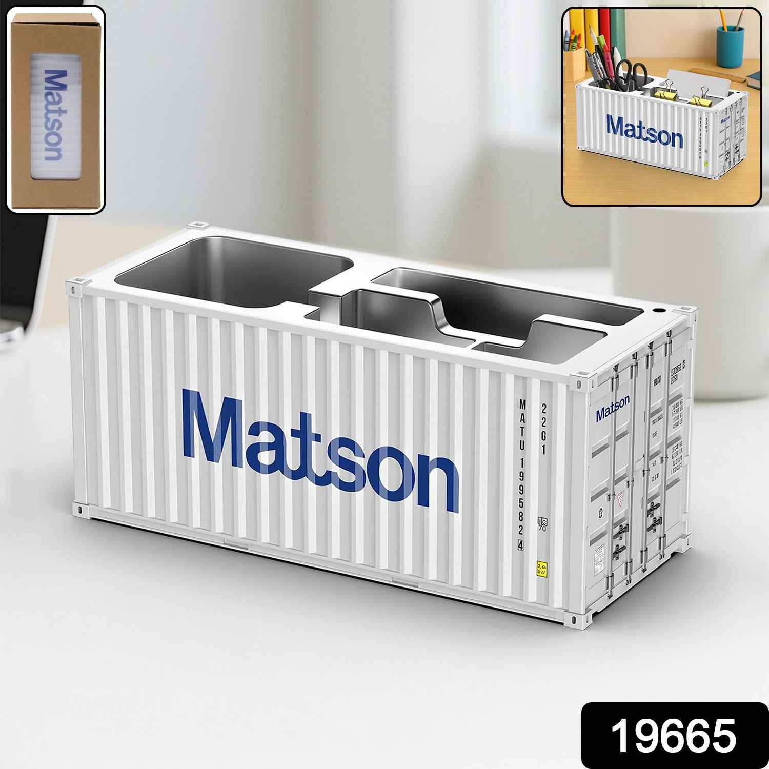 Container-Style Desk Organizer – Multi-Compartment Storage Box