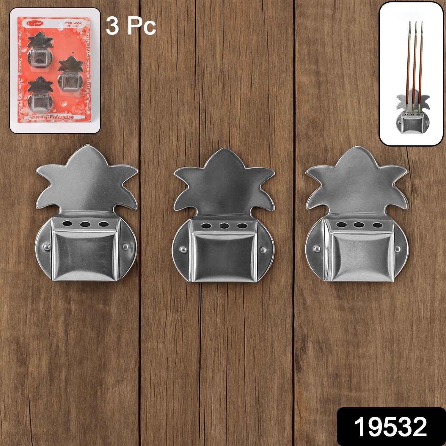 Wall-Mount Incense Stick Holders – Durable Metal Agarbatti Stand (3 Pc)