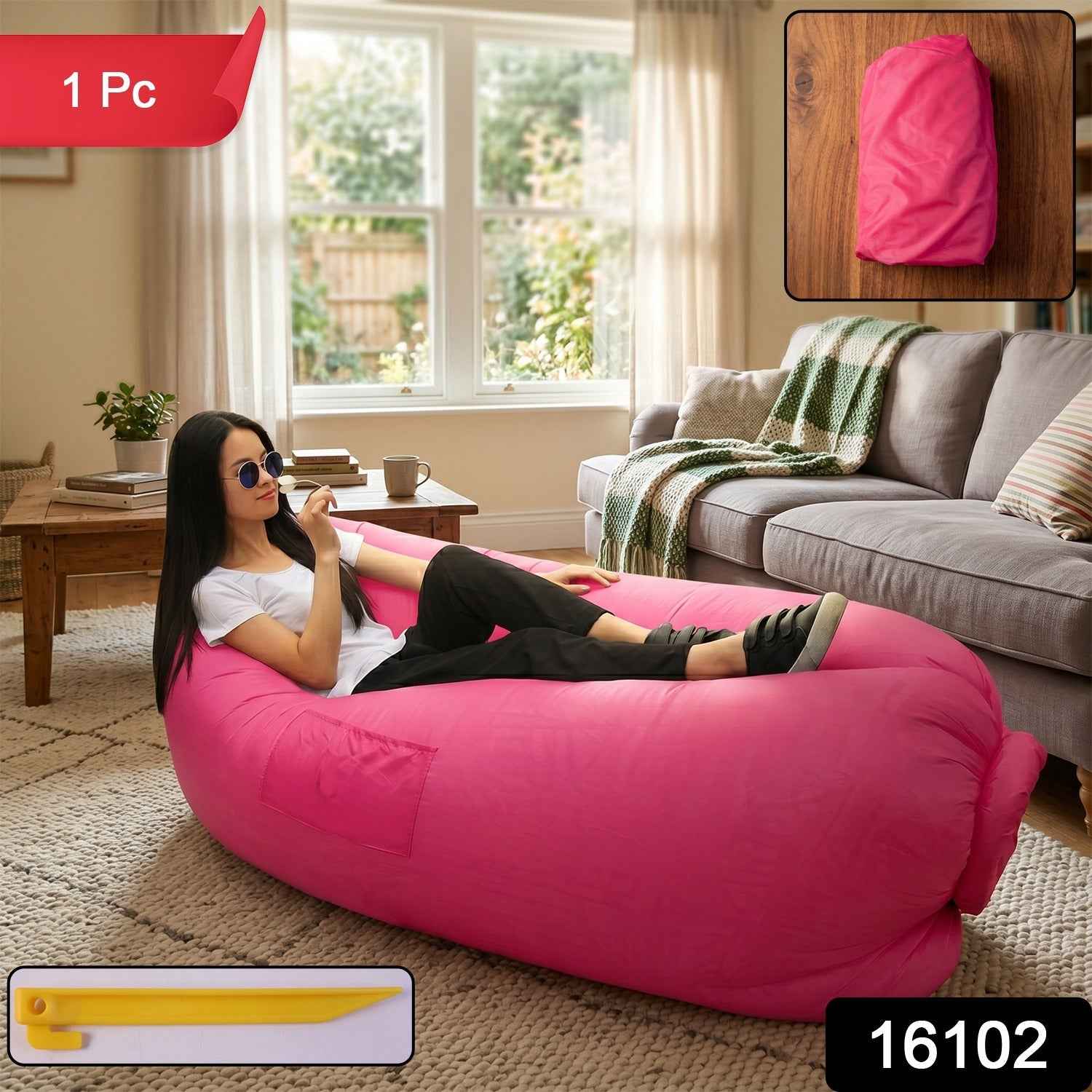 Inflatable Lounger Ð Portable, Lightweight for Outdoor & Indoor Relaxing