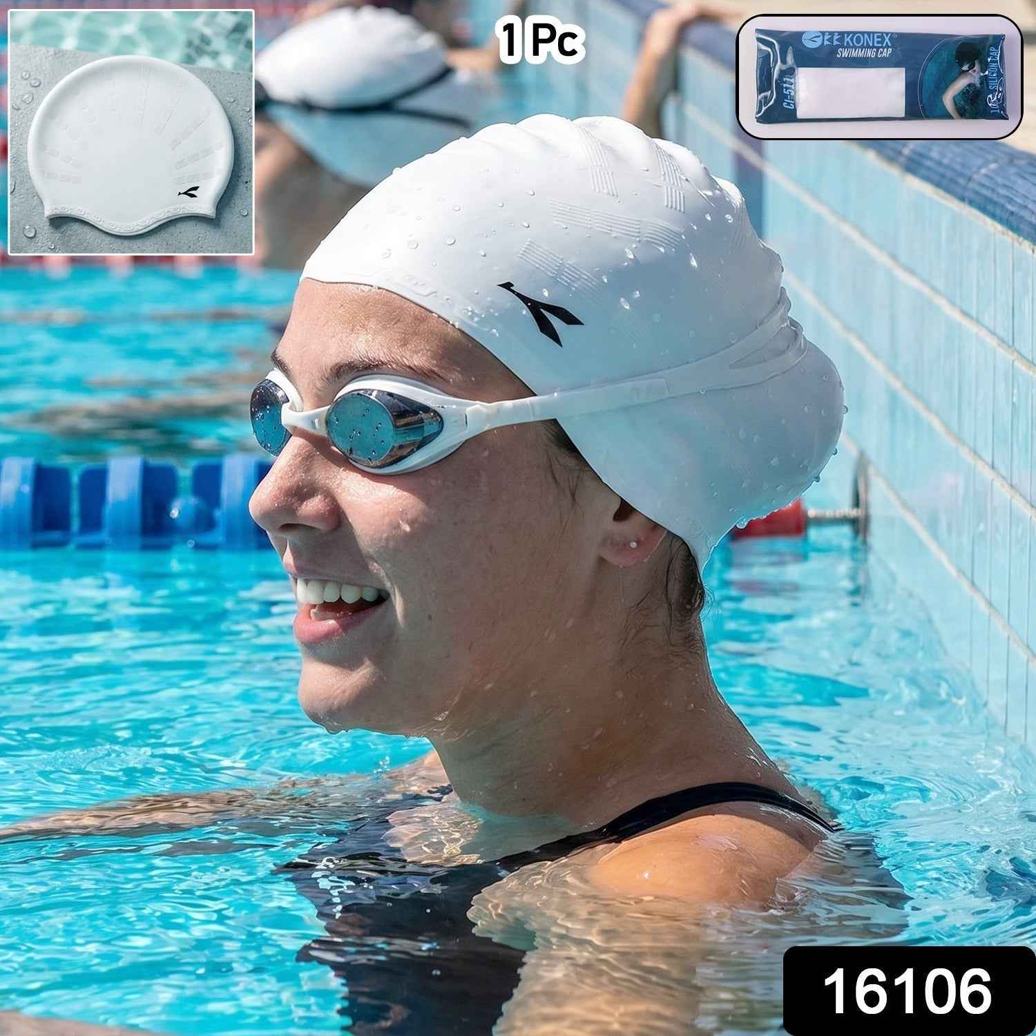 Silicone Swimming Cap Ð Waterproof & Flexible Fit for All Ages