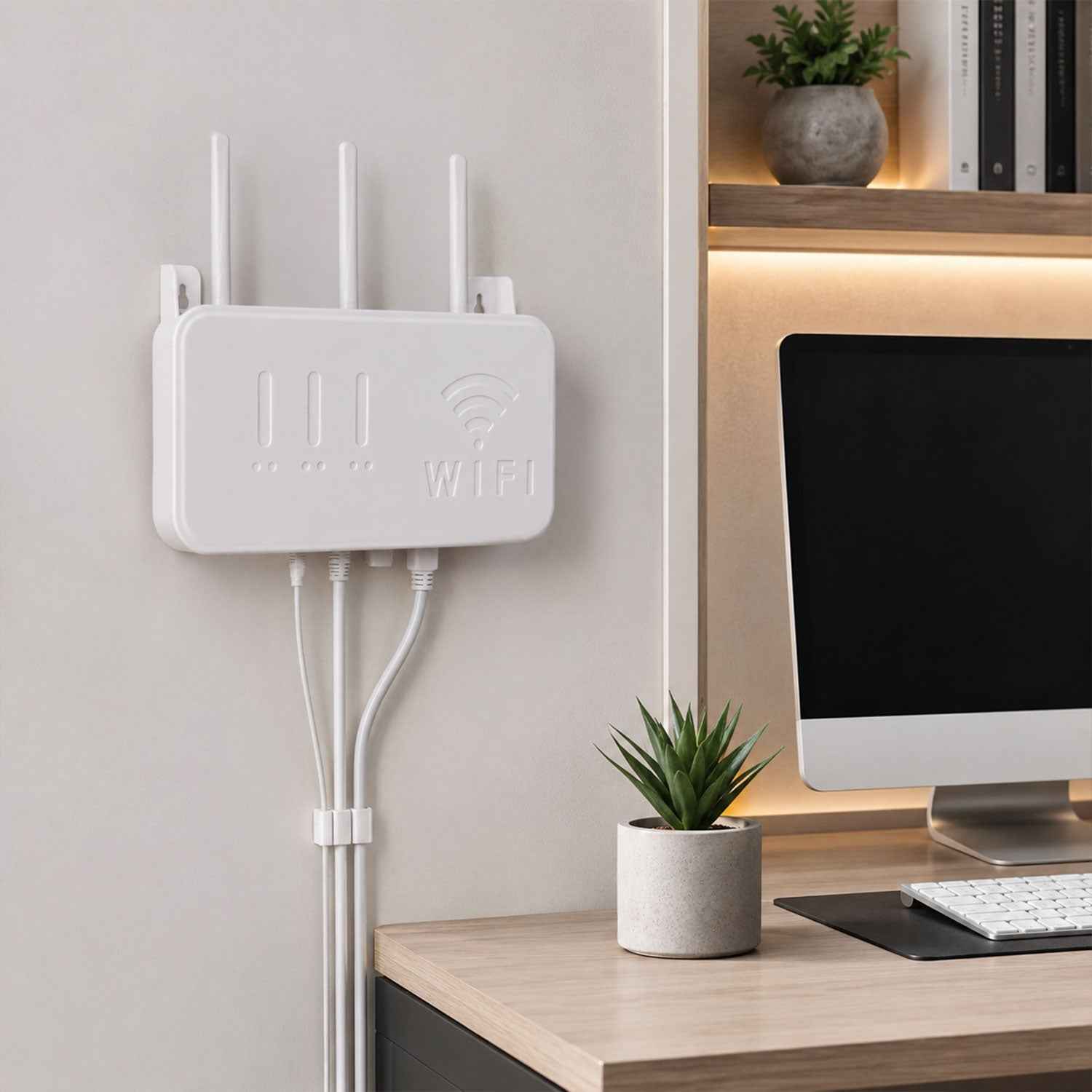Wall Mount WiFi Router Holder Ð Space-Saving Cable Management Solution