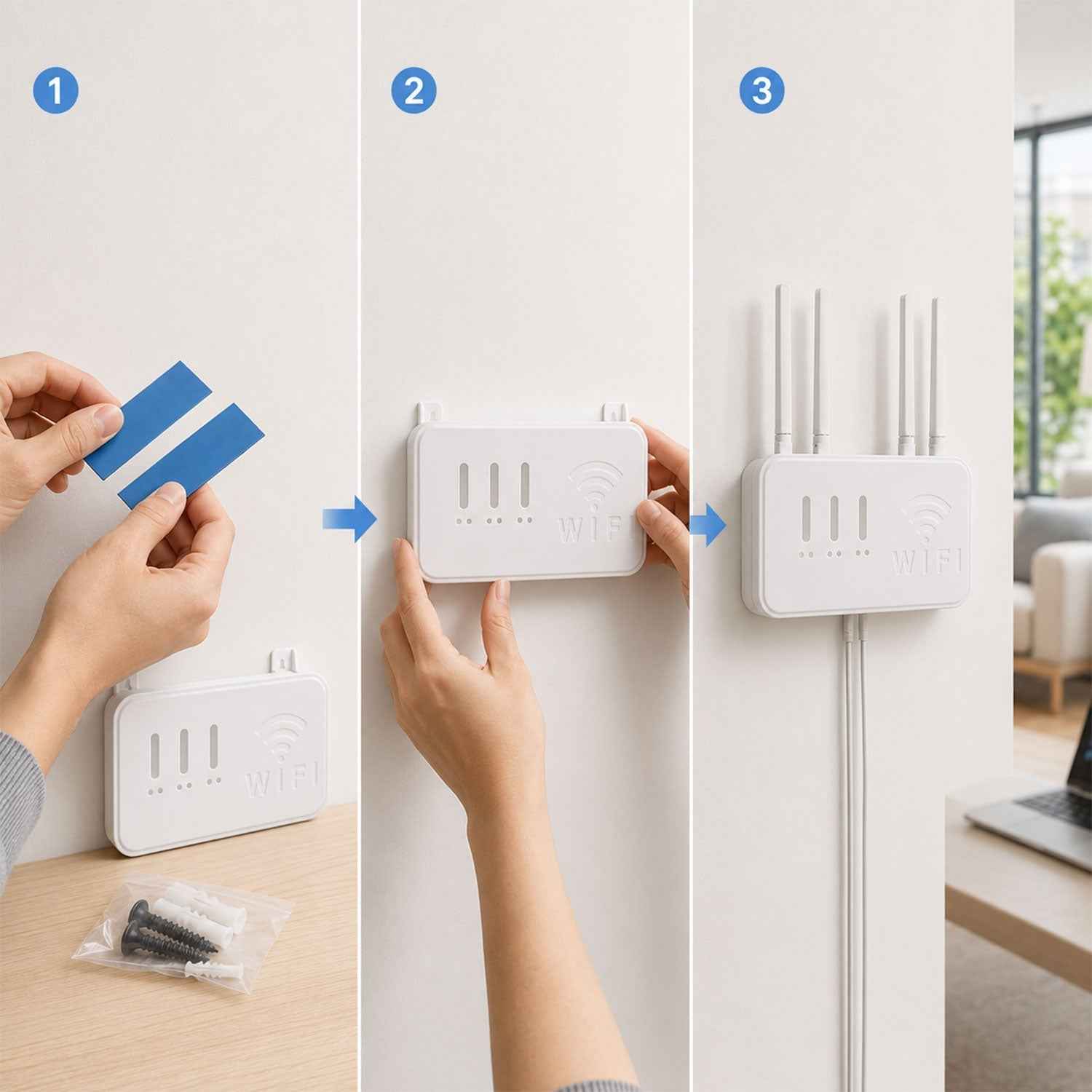 Wall Mount WiFi Router Holder Ð Space-Saving Cable Management Solution