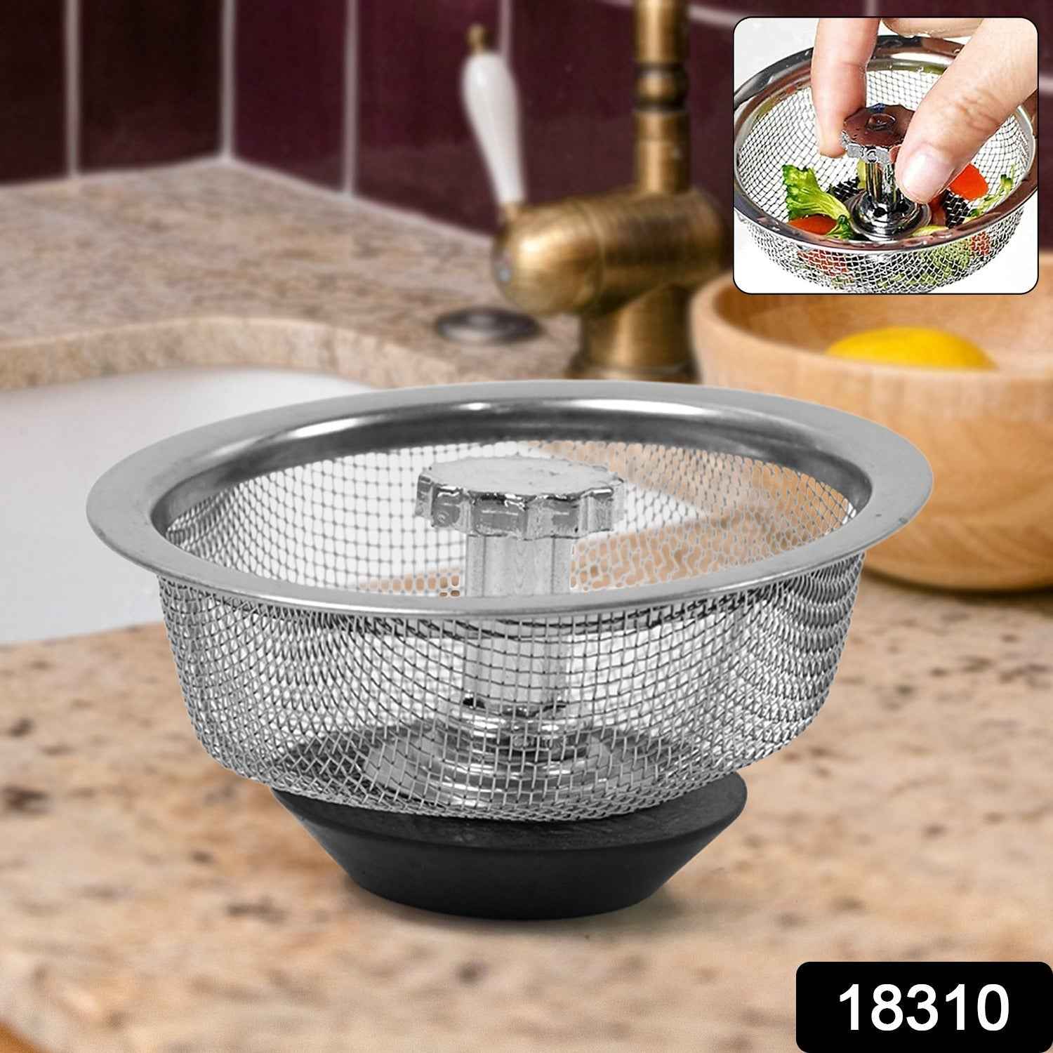 Stainless Steel Sink Strainer – Adjustable Stopper | Garth
