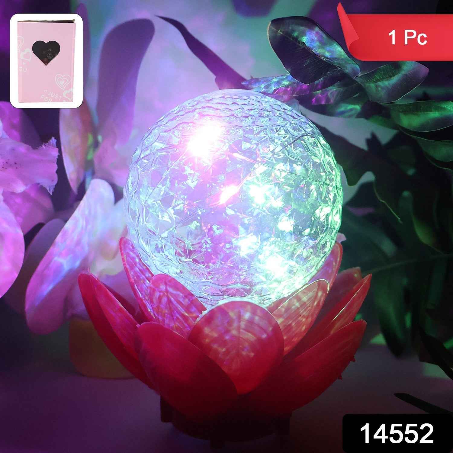 Crystal Ball Lotus LED Decorative Light – Color Changing Ambient Lamp