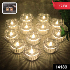 Heart-Shaped LED Flameless Candles – Set of 12 Elegant Lights