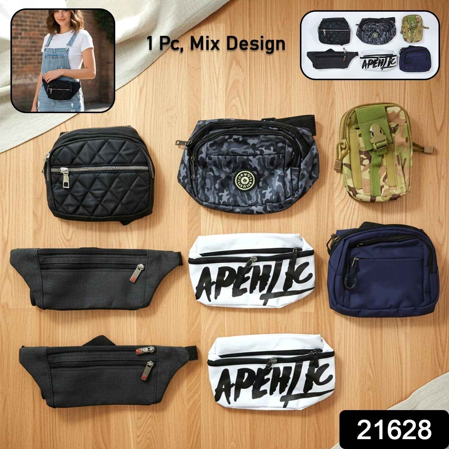 Multipurpose Waist Bag – Lightweight Travel Fanny Pack with Zipper