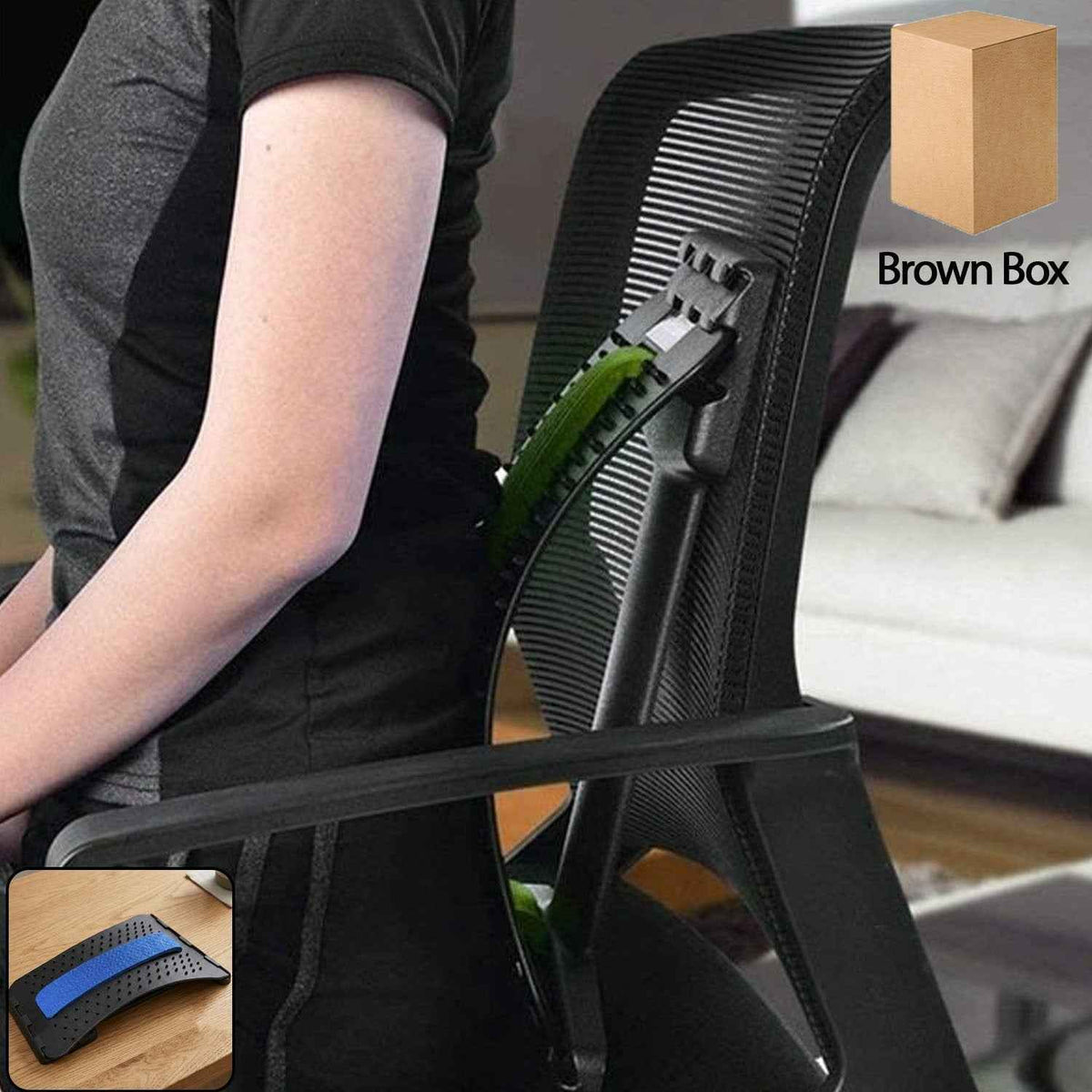 Ergonomic multi-level back stretcher device for spine pain relief and posture correction.