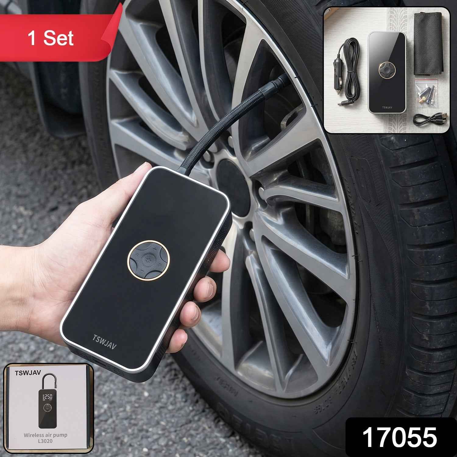 Portable Electric Car Tyre Pump Ð Wireless & Rechargeable for Easy Inflation