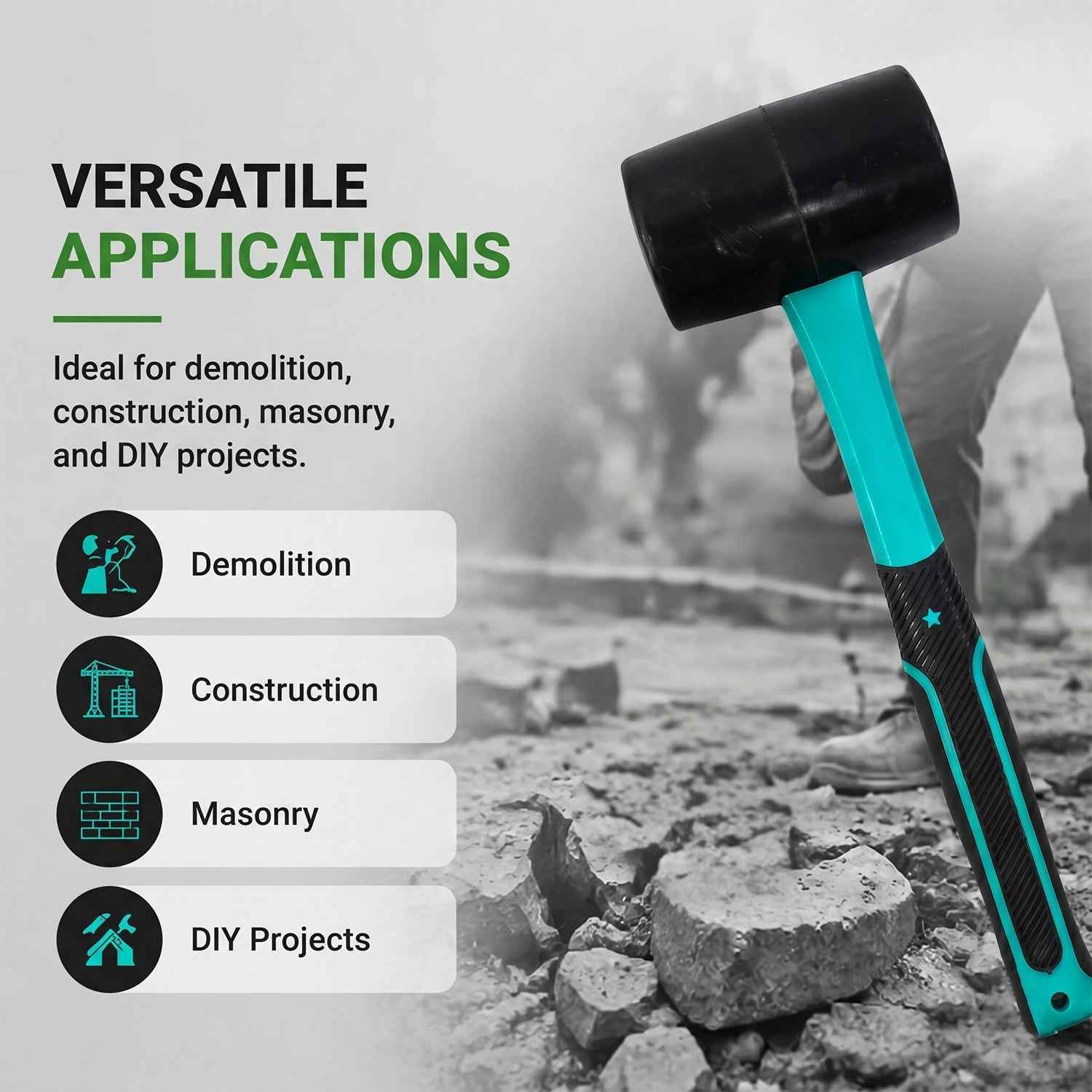 Heavy Duty Sledge Hammer Ð Durable Rubber Mallet for Construction