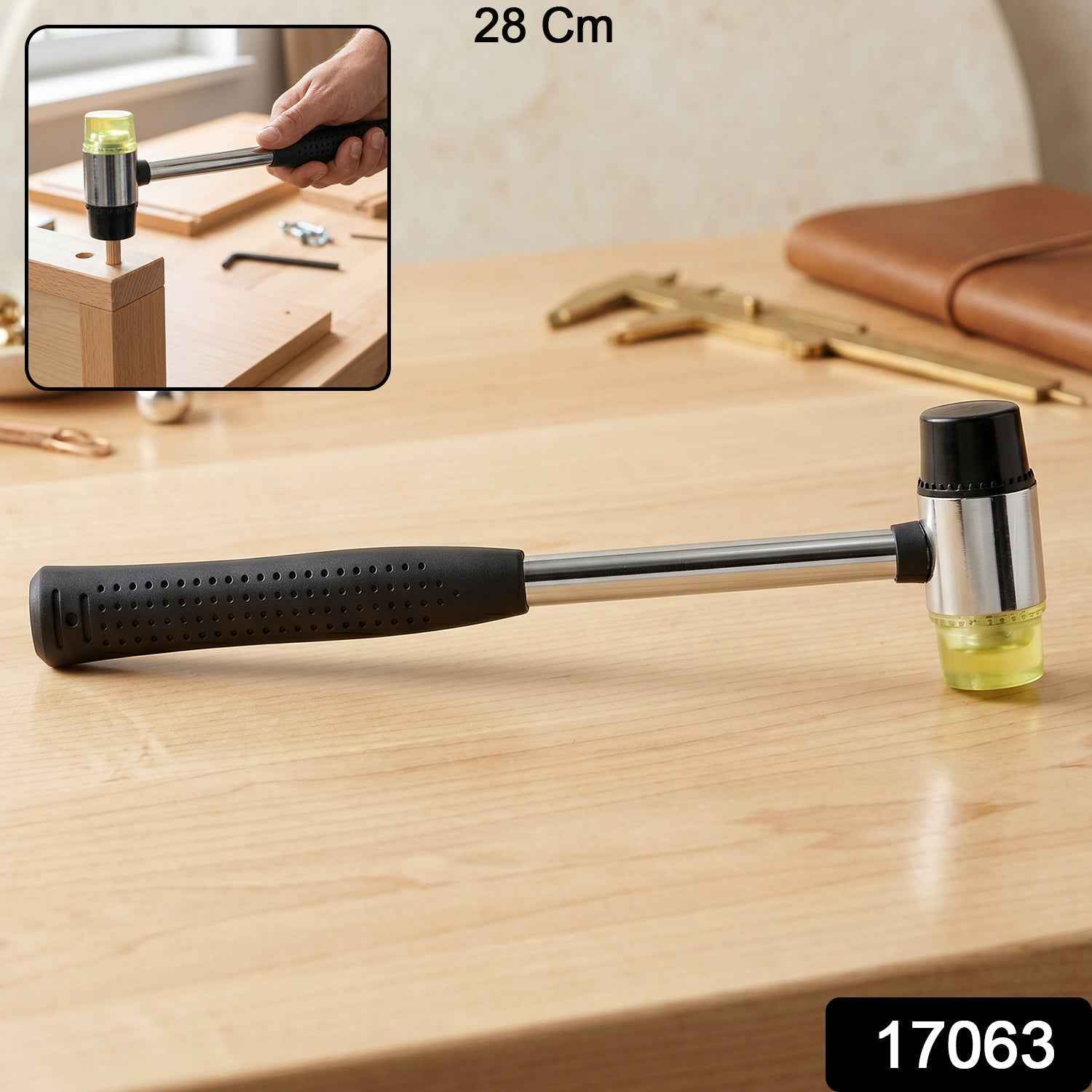 Double Head Rubber Mallet Ð Non-slip grip & durable steel handle