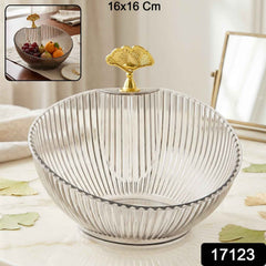 Decorative Plastic Fruit Bowl Ð Elegant Gold Accent for Dining