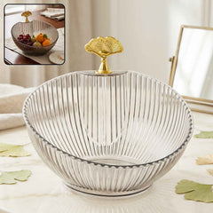 Decorative Plastic Fruit Bowl Ð Elegant Gold Accent for Dining
