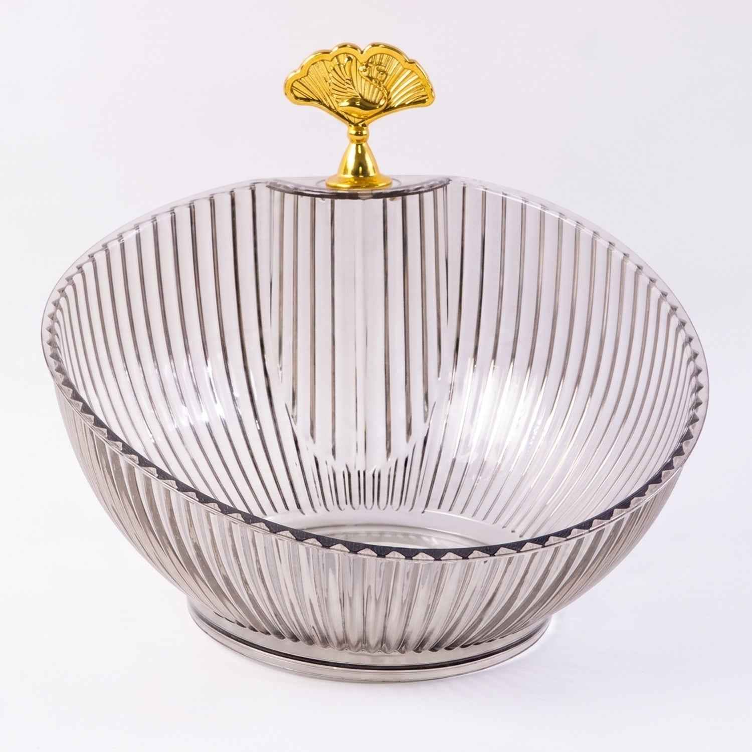 Decorative Plastic Fruit Bowl Ð Elegant Gold Accent for Dining