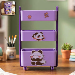 Mini Storage Trolley Ð 3-Tier Desk Organizer with Wheels for Kids and Office