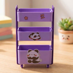 Mini Storage Trolley Ð 3-Tier Desk Organizer with Wheels for Kids and Office