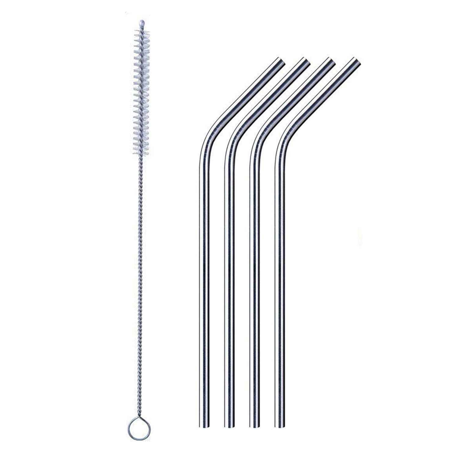 Stainless Steel Straws – Reusable Bent Set with Brush | Siplix