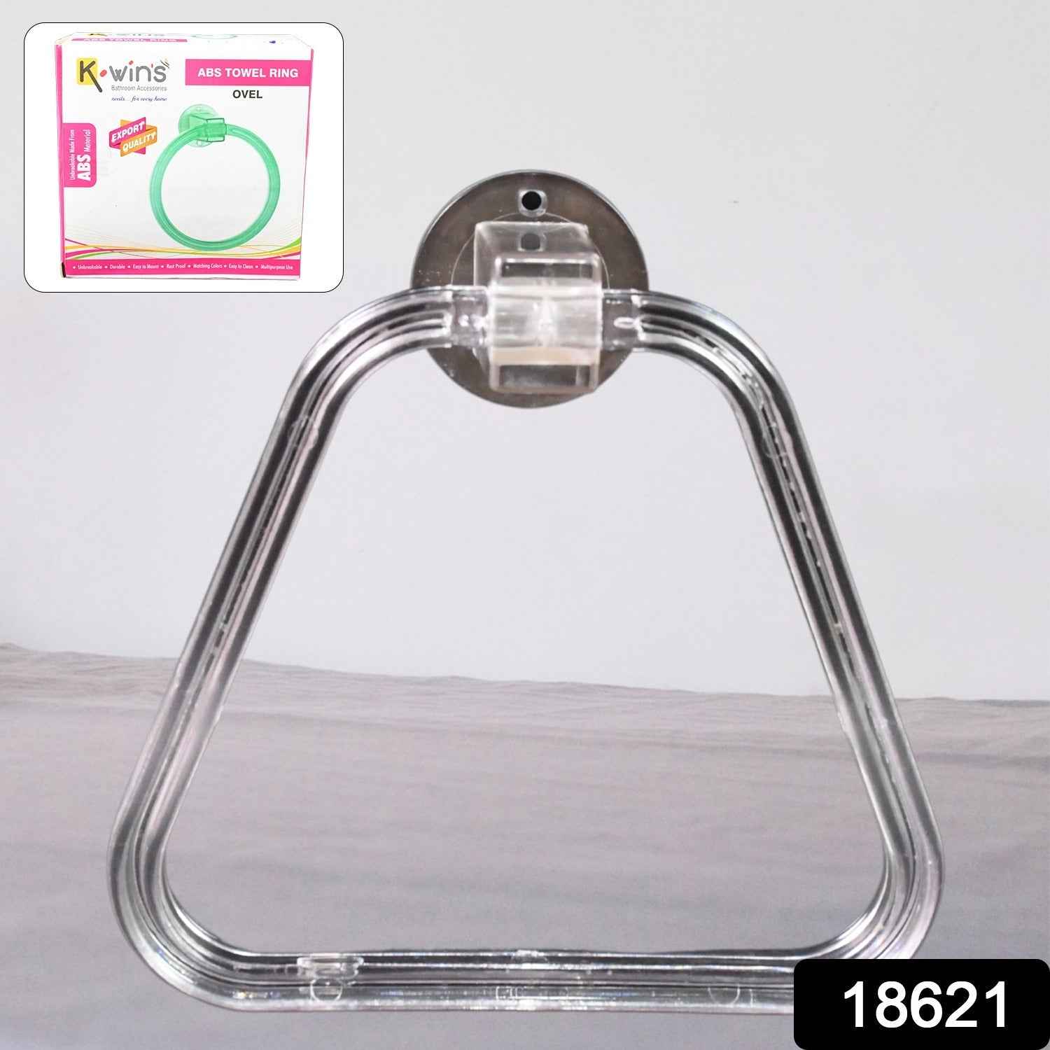 ABS Towel Ring Holder – Unbreakable Square Wall Mount | BathNova