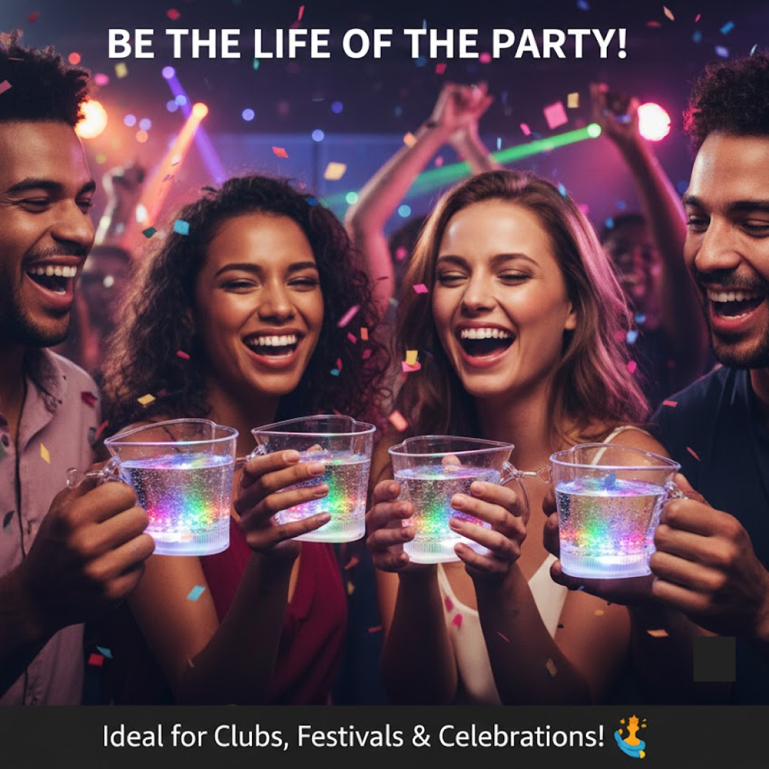 LED Glass Cup – Heart Shape Blinking Party Drinkware | Siplix