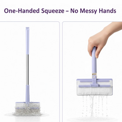 Mini Mop with Automatic Cloth Change & Push-Pull Handle | Velvet Wipe