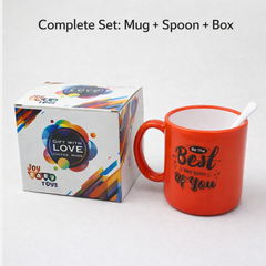 Coffee Mug with Spoon – Designer, Lead-Free Ceramic | Tidy Table