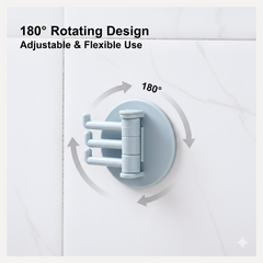 Punch-Free Sticky Hook – 3-Hook Rotating Organizer | GlimmerHome