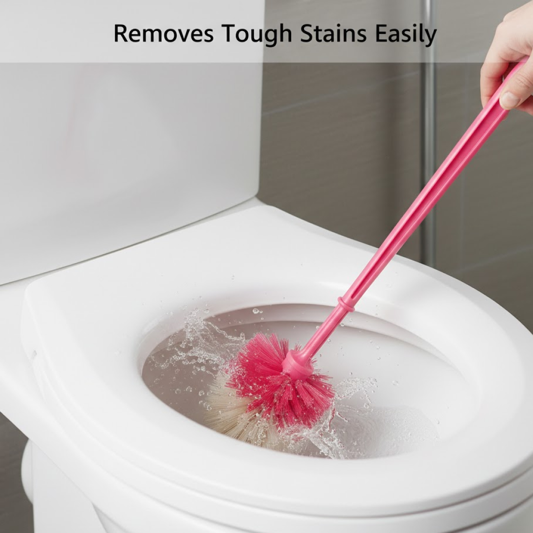 Toilet Cleaner Brush – Long Handle, Round Head | Velvet Wipe