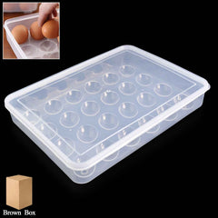 Plastic Egg Storage Container – Clear 24-Grid Fridge Organizer