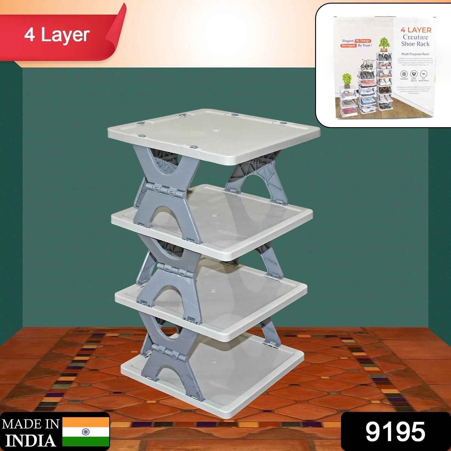 Foldable Shoe Rack – 4-Layer Space-Saving Storage | Organivo