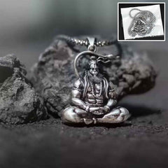 Detailed Hanuman Pendant showcasing Lord Hanuman's powerful form, crafted from metal alloy.