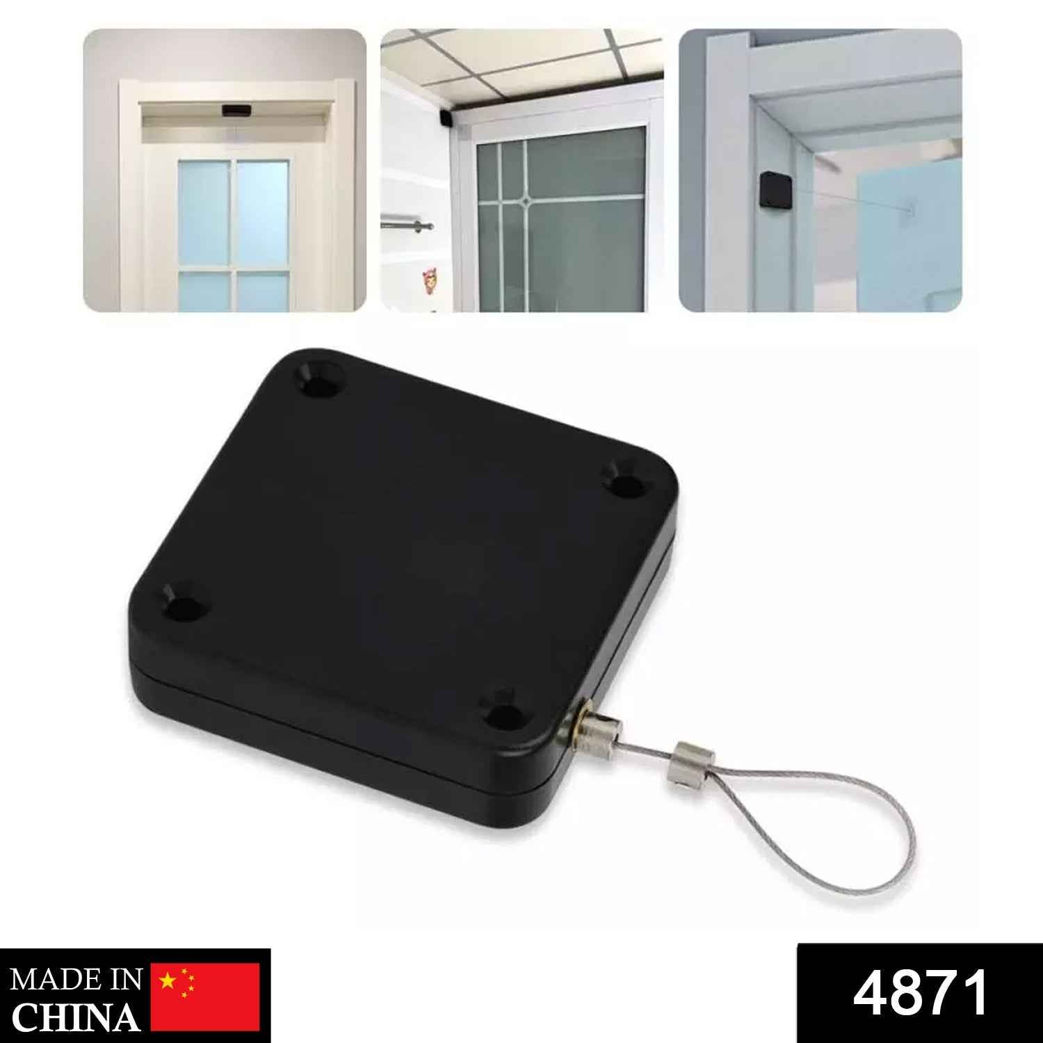 Close-up of the punch-free automatic sensor door closer mechanism.