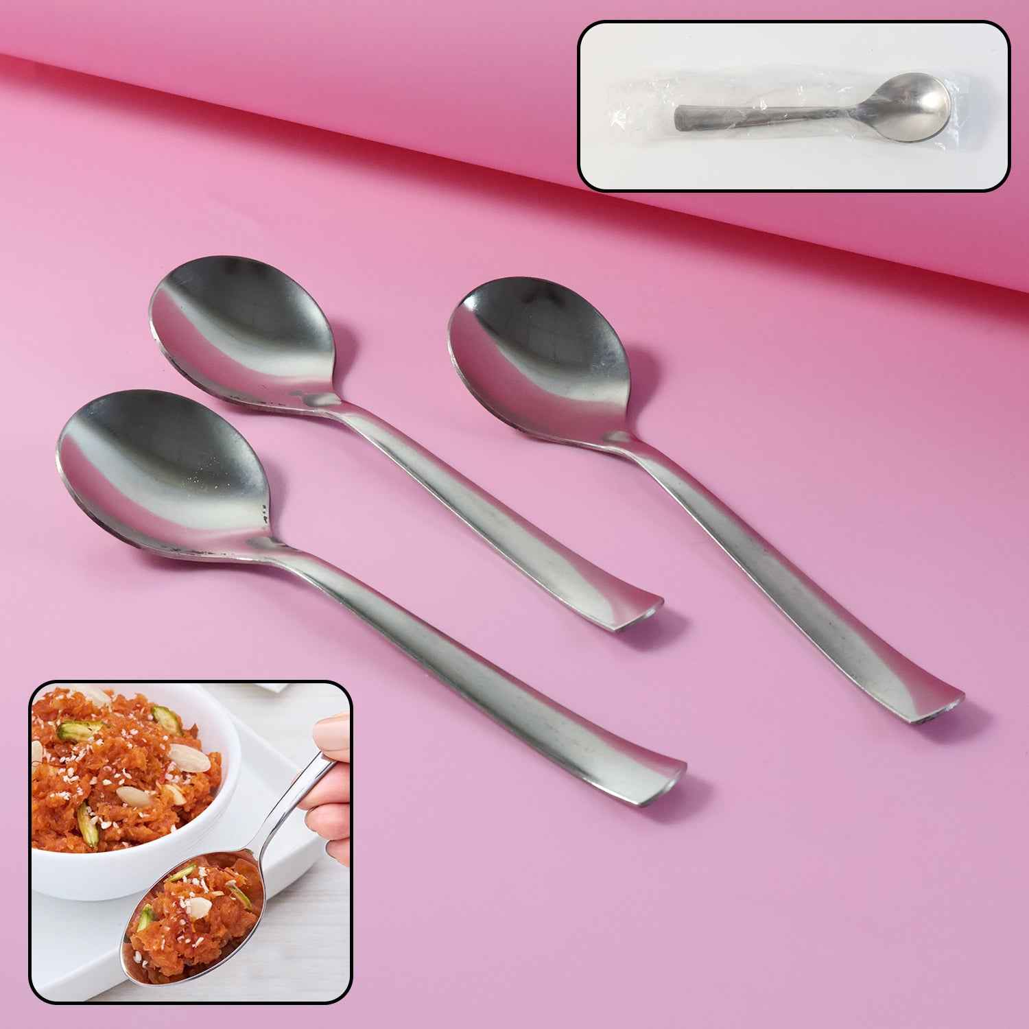 Dining Spoons Set of 3 – Rust-Resistant & Easy to Clean