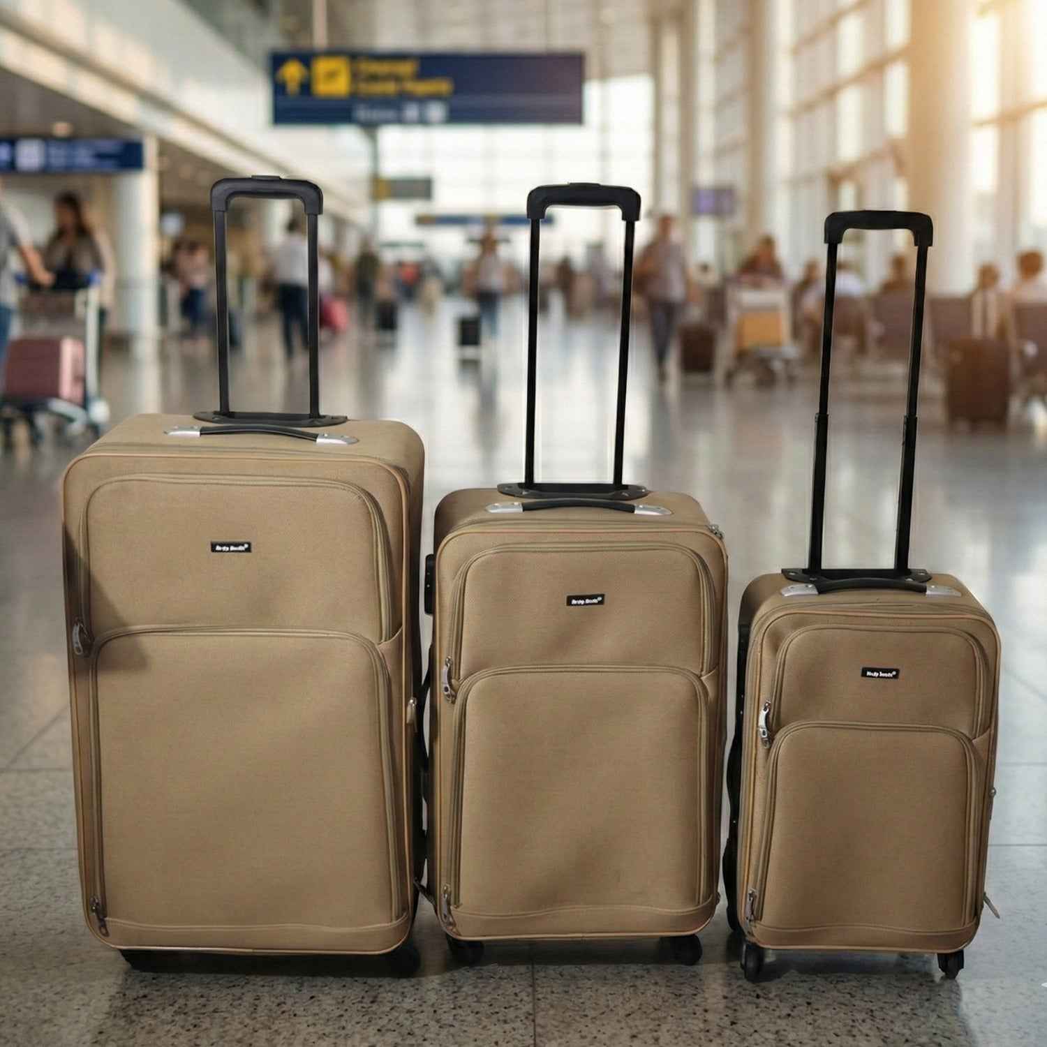 Soft Side Trolley Luggage Set – 3-Piece Travel Companion