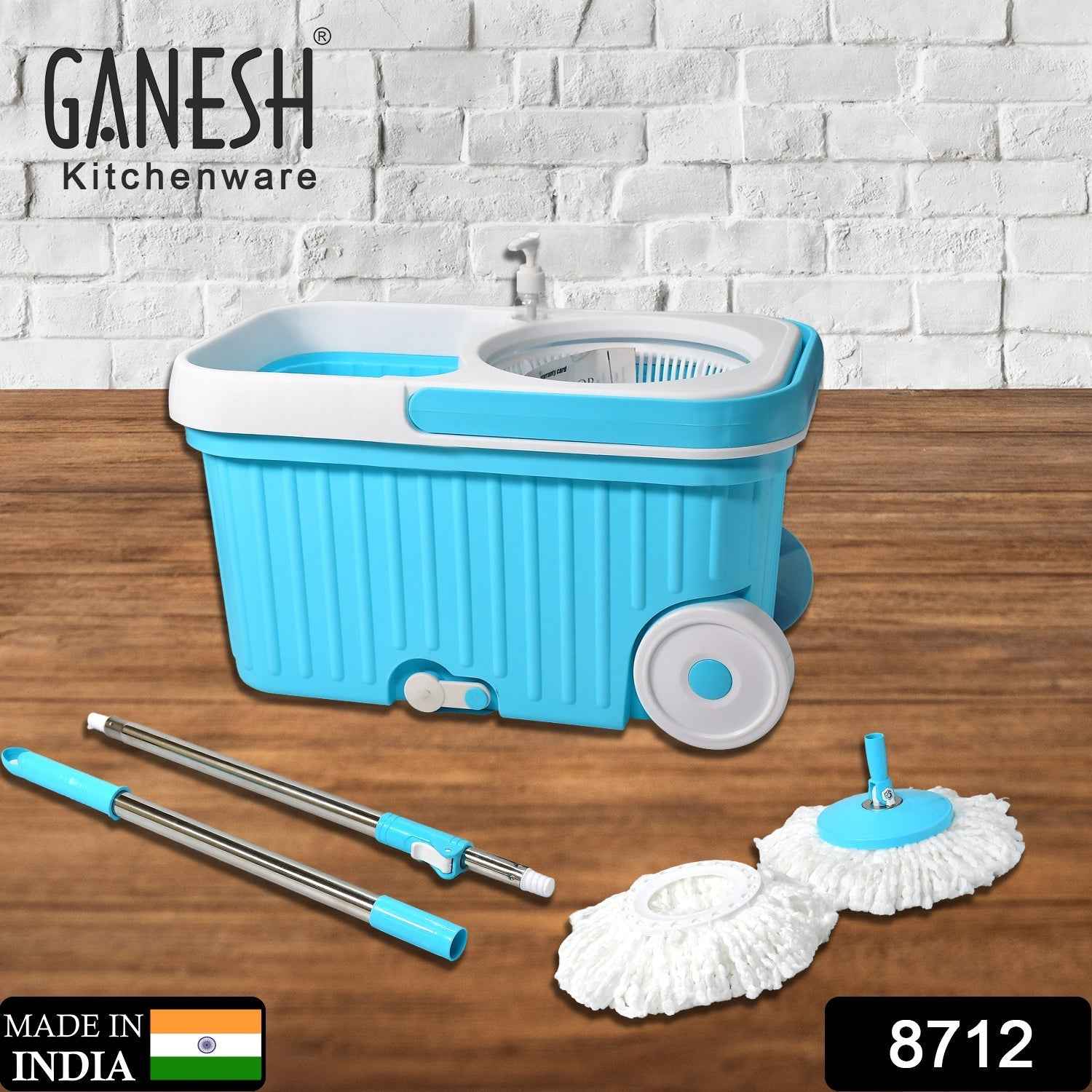 Spin Mop – Bigger Wheels & Auto Fold Handle | Ganesh