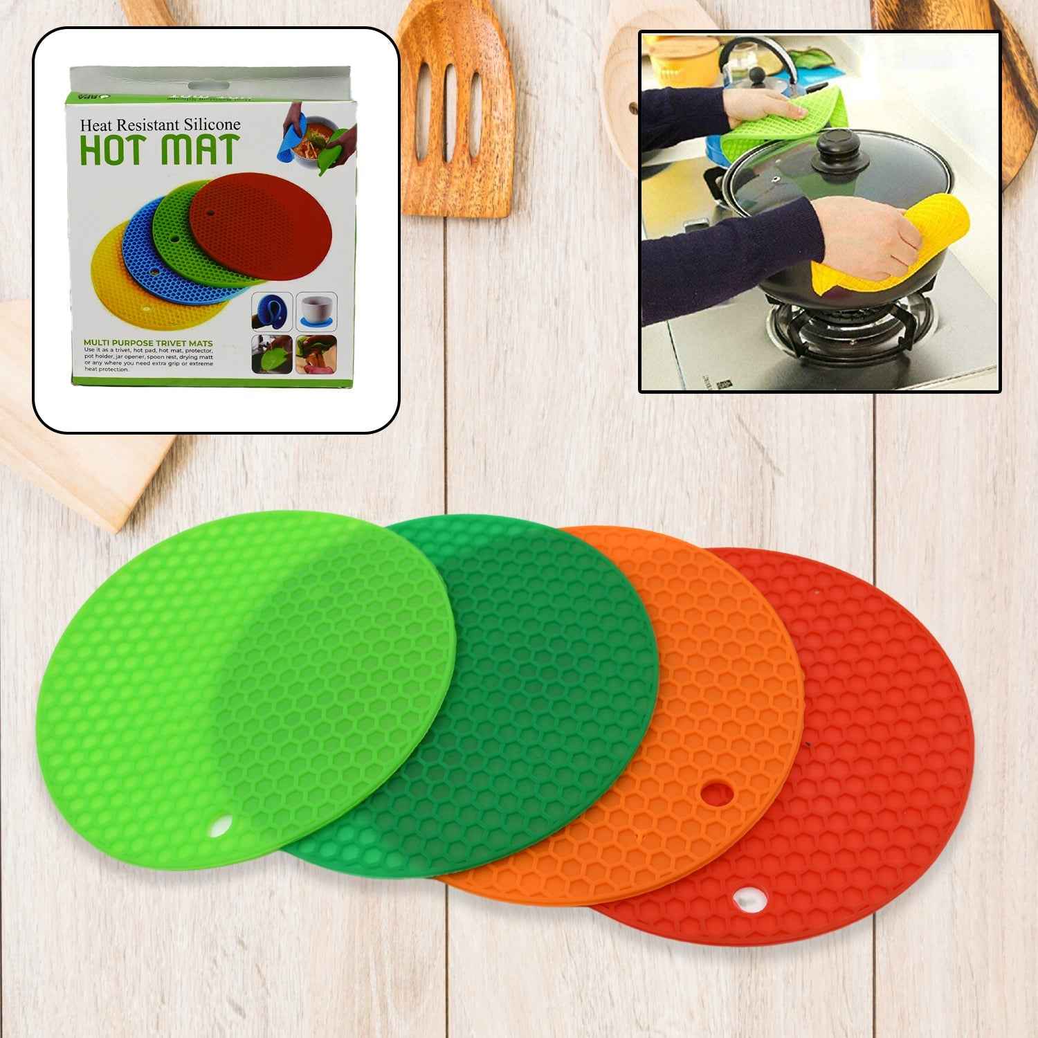 Silicone Hot Pot Mat Set – Heat-Resistant Kitchen Trivets | Bake & Dwell