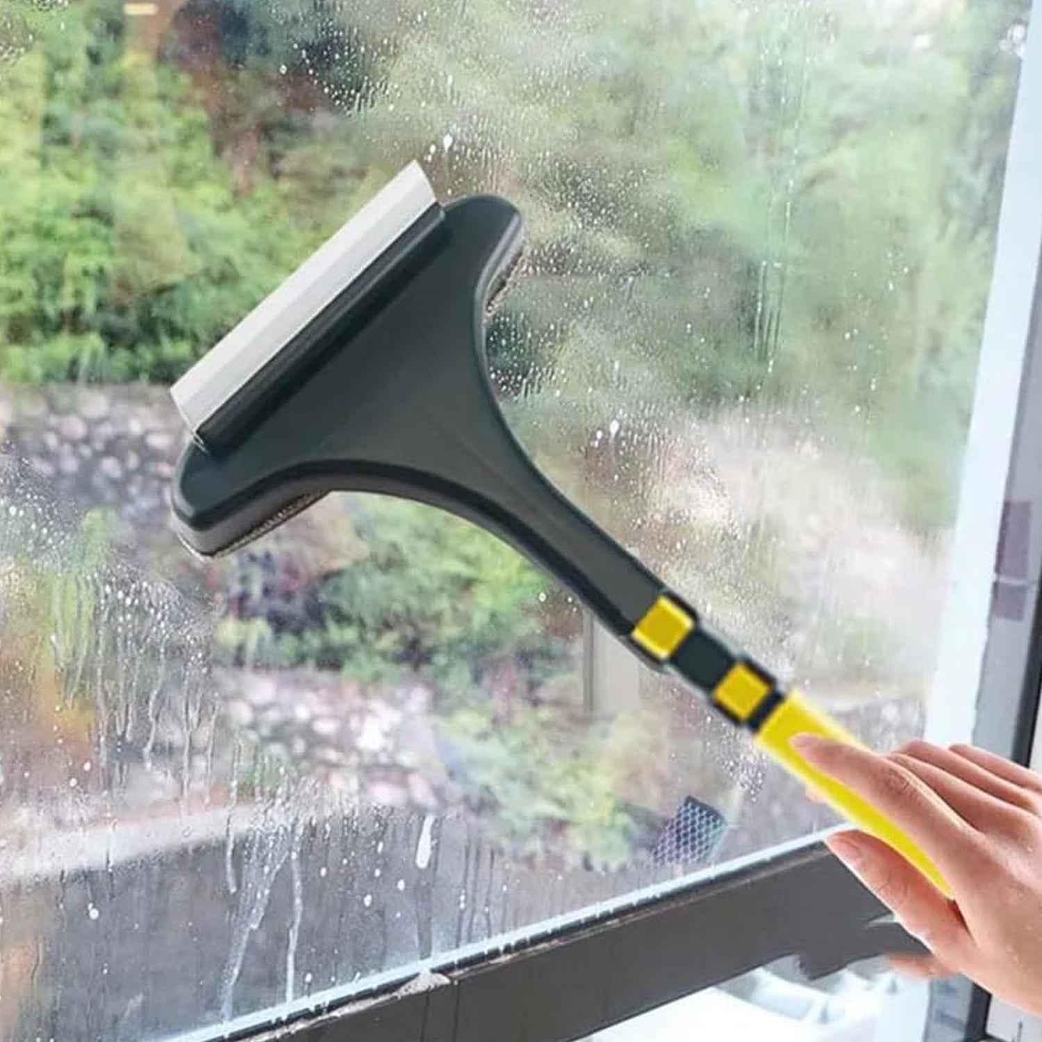 Window Cleaning Brush – 2-in-1 Mesh & Glass Wiper | Velvet Wipe