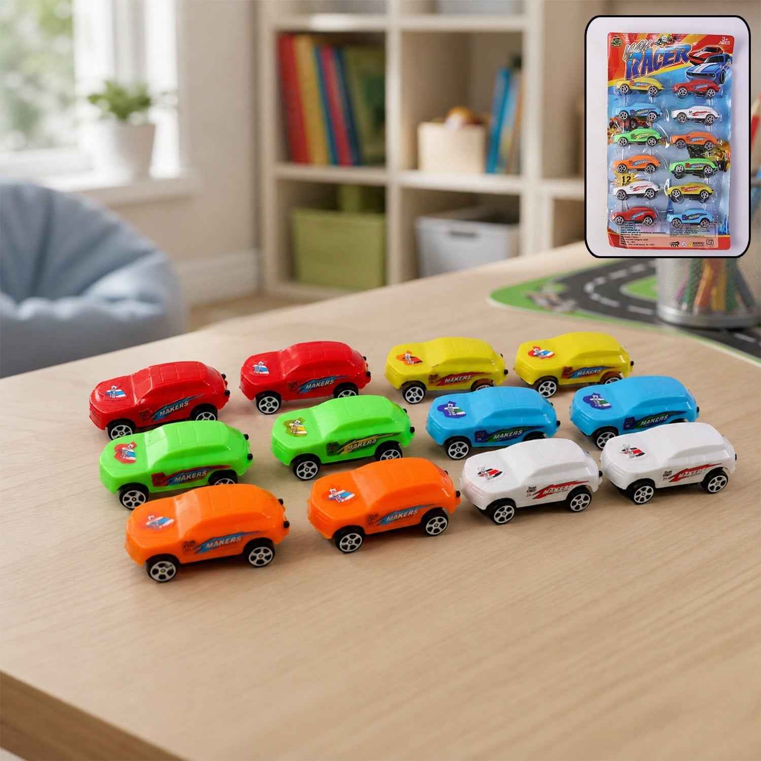 Pull-Back Toy Cars Set of 12 Ð Vibrant & Safe for Kids Under 3