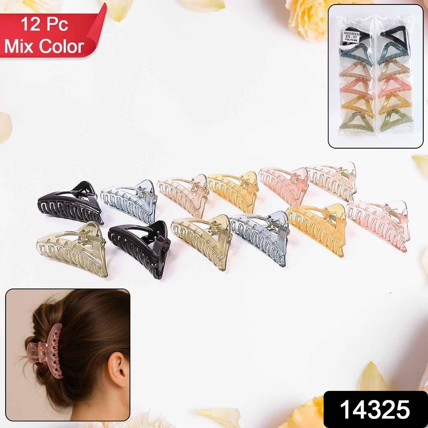 Triangle Hair Claw Clip – Durable 12 Pc Mix Color Set