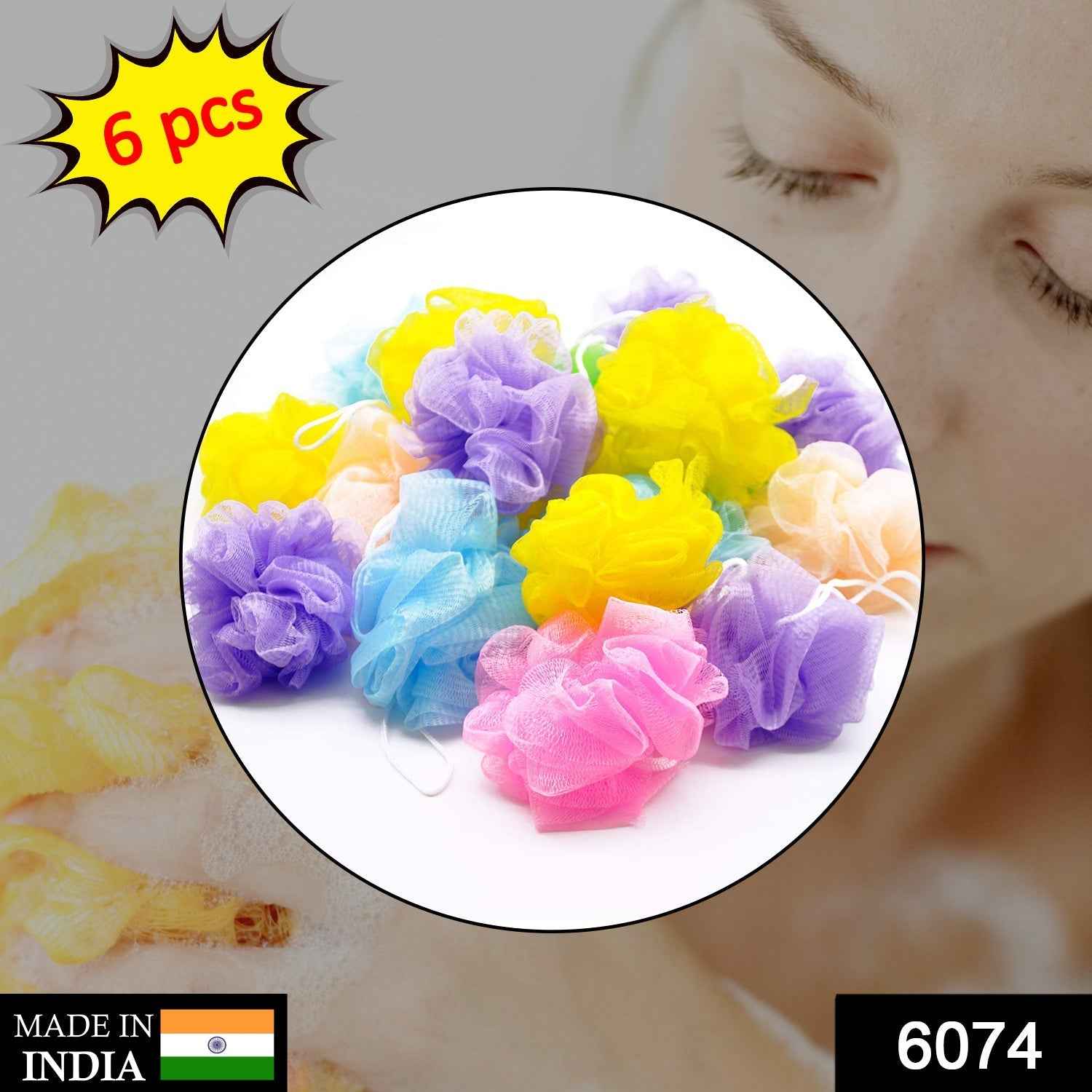 Bath Loofah Sponge – 6 Pcs Exfoliating Body Scrubber | VelvaBloom