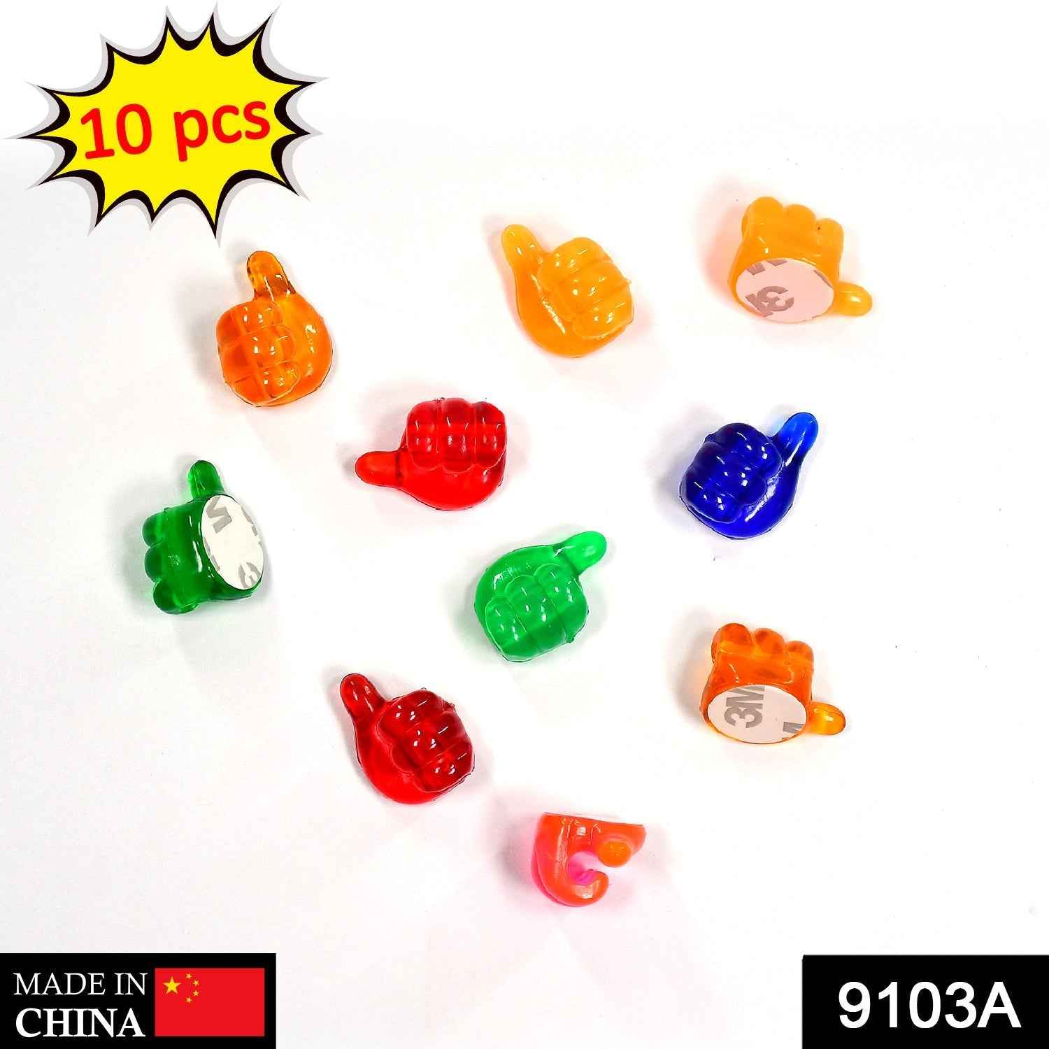 Close-up of the self-adhesive hand shape wall clips designed for easy installation.