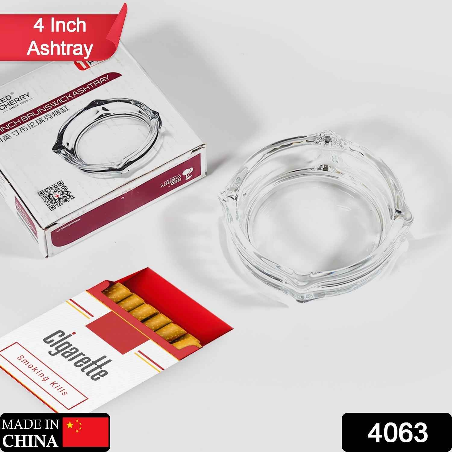 Crystal Glass Ashtray – Elegant Round Design for Home & Office | Styleva