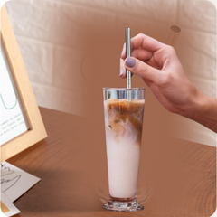 Reusable Stainless Steel Straws – Set of 4 with Brush | SparkleTidy