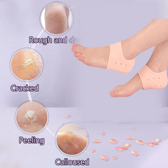 Silicone Heel Protectors – Anti-Crack Moisturizing Socks | Velvet Wellness