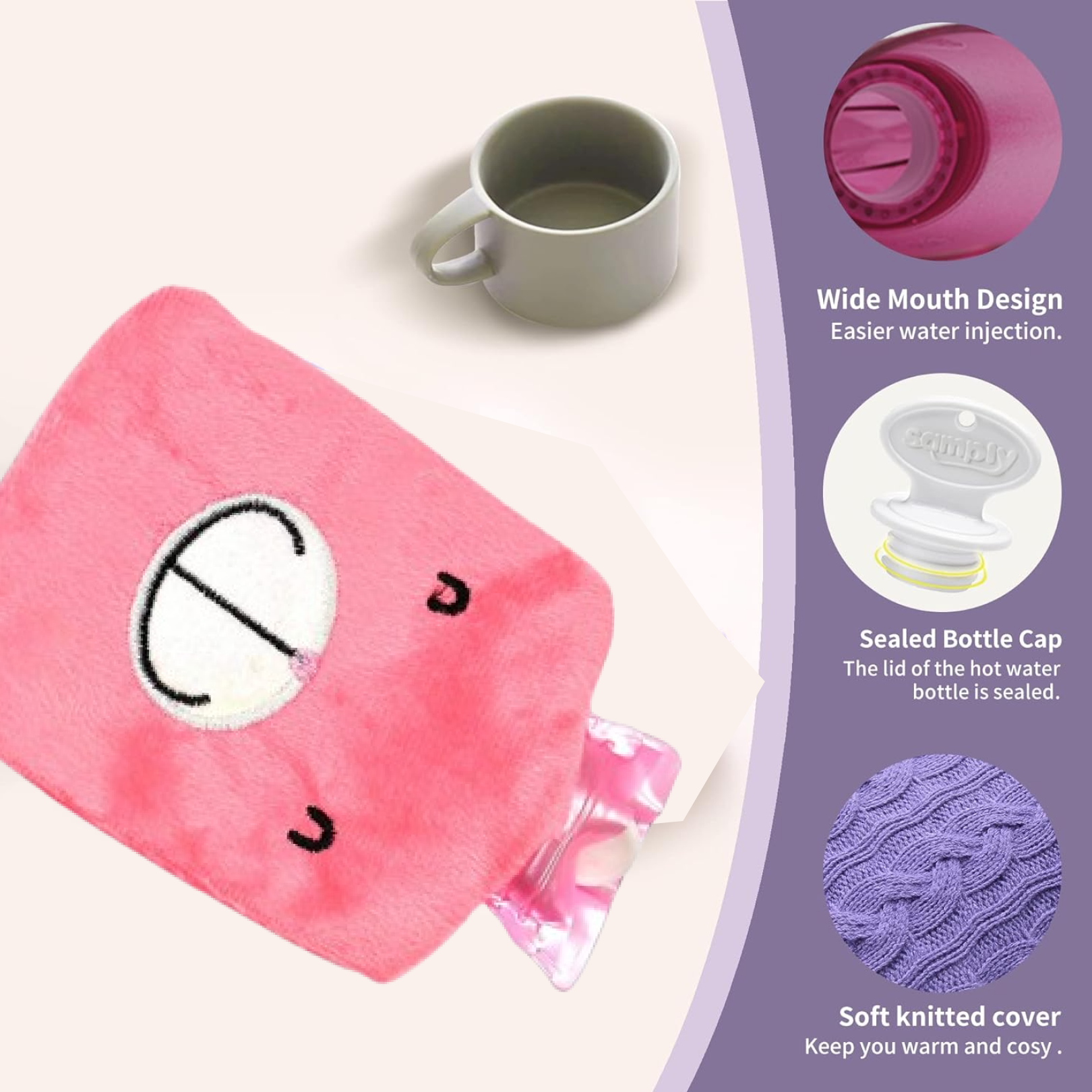 Pink Hot Water Bag – Pain Relief & Warmth | Velvet Wellness
