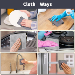 Multipurpose cleaning cloth with a stainless steel scrubber for versatile use.