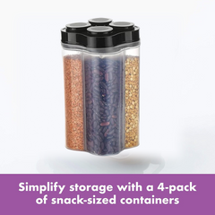 4 Section Food Storage Container – Airtight Plastic Jar | Organivo